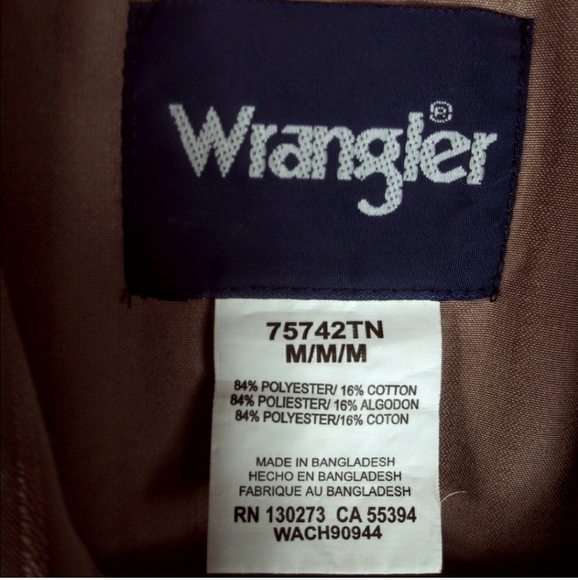 Wrangler Brown Western Snap Front Dress Shirt Med - Picture 4 of 4